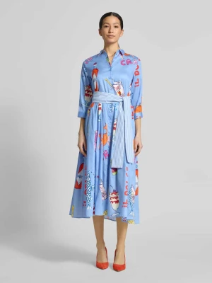 Sukienka koszulowa z wiązanym paskiem milano italy