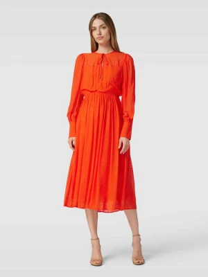 Sukienka koszulowa z wiskozy z fakturowanym wzorem model ‘Difilona’ Boss