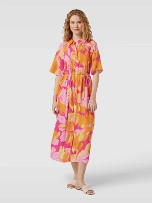 Sukienka koszulowa z wiskozy z kwiatowym nadrukiem model ‘FILIPPA’ YAS