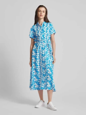 Sukienka koszulowa z wiskozy z wiązanym paskiem Christian Berg Woman Selection