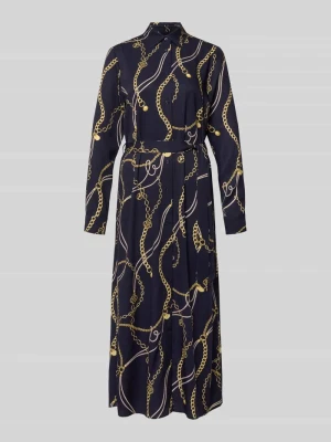 Sukienka koszulowa z wiskozy z wiązanym paskiem Gant