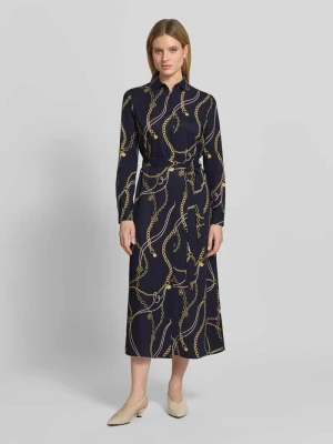 Sukienka koszulowa z wiskozy z wiązanym paskiem Gant