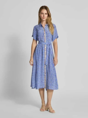 Sukienka koszulowa z wiskozy z wiązanym paskiem model ‘Blake’ LOLLYS LAUNDRY