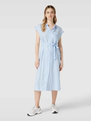 Sukienka koszulowa z wiskozy ze wzorem w paski model ‘KORAH’ Pieces