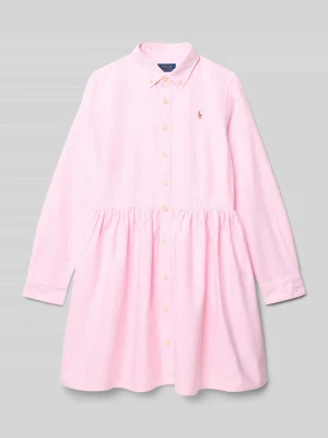 Sukienka koszulowa z wyhaftowanym logo i kołnierzykiem typu button down Polo Ralph Lauren Teens