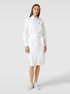 Sukienka koszulowa z wyhaftowanym logo i listwą guzikową model ‘CORY’ Polo Ralph Lauren