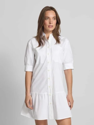 Sukienka koszulowa ze stójką i wiązanym paskiem Liu Jo White