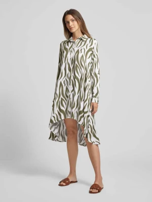 Sukienka koszulowa ze wzorem na całej powierzchni Apricot