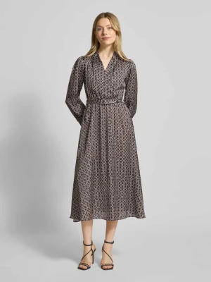 Sukienka koszulowa ze wzorem na całej powierzchni i paskiem RINASCIMENTO