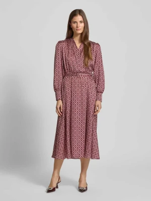 Sukienka koszulowa ze wzorem na całej powierzchni i paskiem RINASCIMENTO