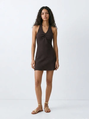 Sukienka krótka halter brązowy - Teen - - MANGO TEEN