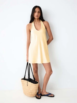 Sukienka krótka halter pastelowy żółty - Dziewczyna - - MANGO TEEN