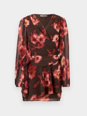 Sukienka letnia Abercrombie & Fitch ciemnoczerwony