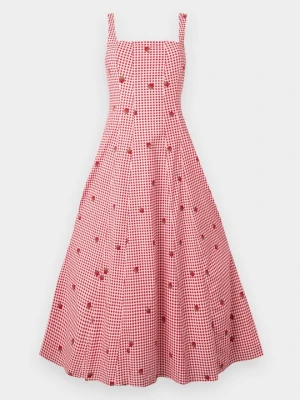 Sukienka letnia Abercrombie & Fitch czerwony