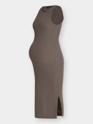 Sukienka letnia Anna Field MAMA By Zalando ciemnobrązowy melanż