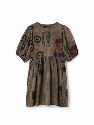 Sukienka letnia Desigual khaki