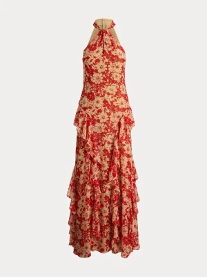 Sukienka letnia Lauren Ralph Lauren czerwony