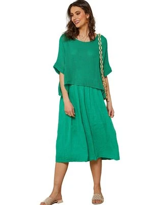 Sukienka letnia Le Monde du Lin zielony