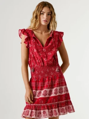 Sukienka letnia Pepe Jeans czerwony