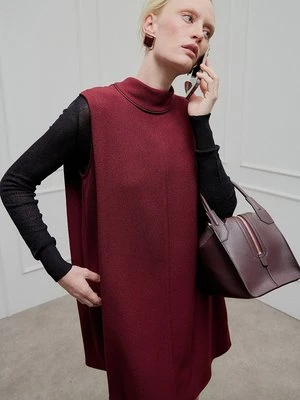 Sukienka letnia Victoria Beckham ciemnoczerwony