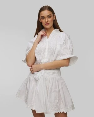 Sukienka letnia z haftem damska Juliet Dunn Poplin Blouson with Ric Rac Embroidery