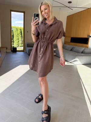 Sukienka Lniana Brązowa Milu UNI ClothStore