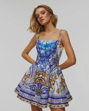 Sukienka lniana damska Camilla Corset with Short Flared Skirt