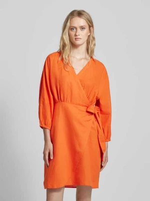 Sukienka lniana o długości do kolan w kopertowym stylu model ‘Mirilla’ MSCH Copenhagen