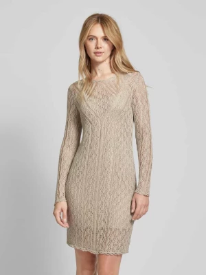 Sukienka lniana o długości do kolan z ażurowym wzorem Lauren Ralph Lauren