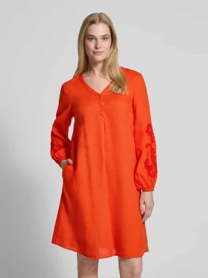 Zdjęcie produktu Sukienka lniana o długości do kolan z dekoltem w serek Emily Van den Bergh