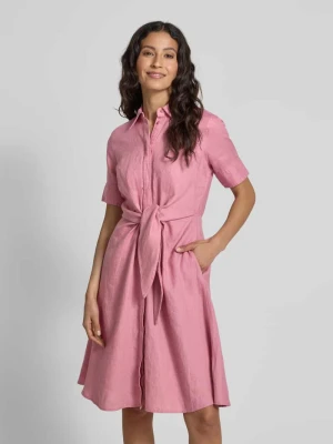 Sukienka lniana o długości do kolan z wiązanym paskiem model ‘WAKANA’ Lauren Ralph Lauren