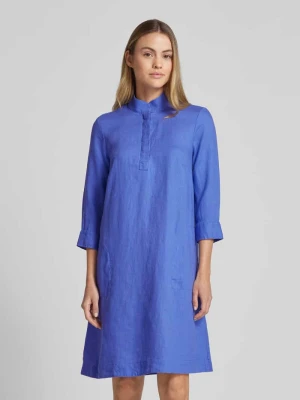 Sukienka lniana o długości do kolan ze stójką Christian Berg Woman