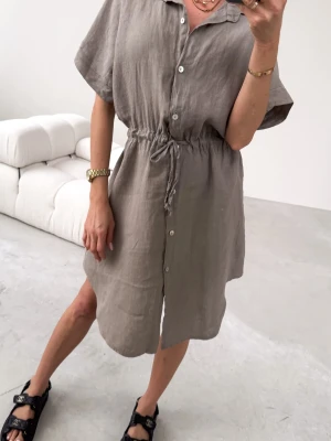 Sukienka Lniana Taupe Milu UNI ClothStore