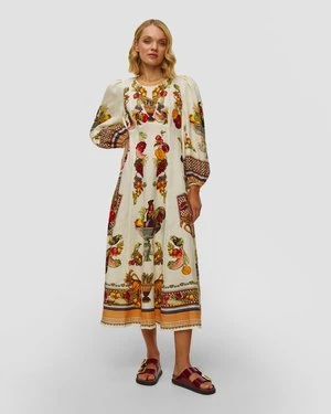 Sukienka Lniana W Kwiaty Alemais Mercado Midi