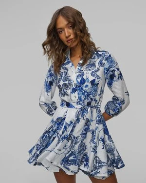 Sukienka lniana w kwiaty damska Positano Couture Conchiglia