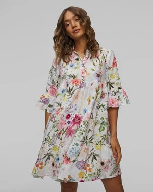 Sukienka Lniana W Kwiaty Damska Positano Couture Jungle