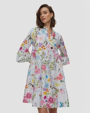 Sukienka Lniana W Kwiaty Damska Positano Couture Jungle