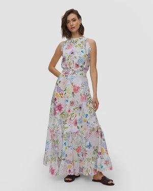 Sukienka Lniana W Kwiaty Damska Positano Couture Stelo