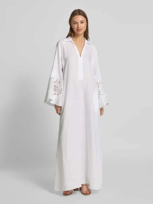 Sukienka lniana z haftem angielskim model ‘STRANO’ Max Mara Studio