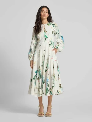 Sukienka lniana z koronką szydełkową model ‘utala’ Ted Baker