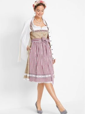 Sukienka ludowa z fartuchem, długość do kolan bonprix