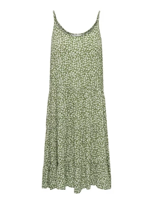 ONLY Sukienka "Maj Life" w kolorze zielono-białym rozmiar: L