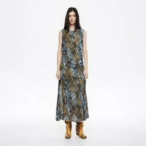 Sukienka marszczenie Snake khaki BIMBA Y LOLA
