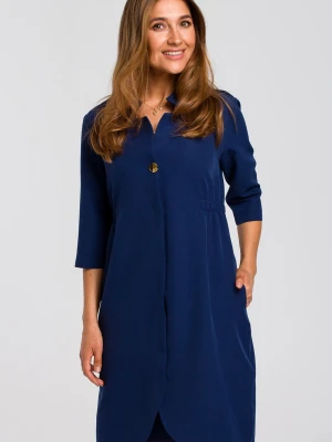 Sukienka marynarka elegancka żakietowa asymetryczna midi czarna Stylove