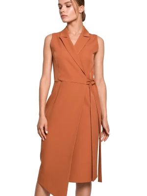 Sukienka marynarka na lato bez rękawów asymetryczna żakietowa granat Sukienki.shop