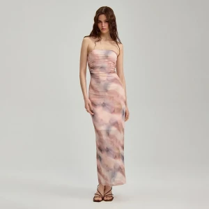 Sukienka maxi bandeau we wzór tie-dye House