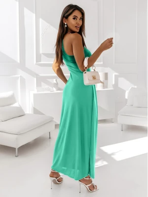 Sukienka maxi na jedno ramię BLANKA - miętowa magmac