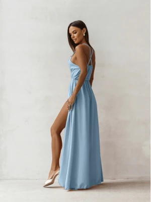 Sukienka maxi na ramiączkach SENTILA - błękitna  magmac 