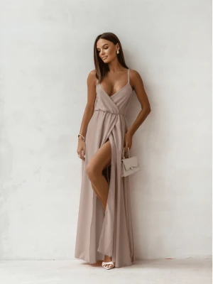 Sukienka maxi na ramiączkach SENTILA - mocha mousse  magmac 
