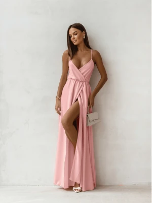 Sukienka maxi na ramiączkach SENTILA - pudrowy róż  magmac 